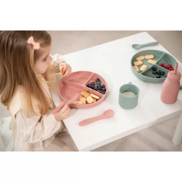 KikkaBoo Talíř dělený s přísavkou Platinum Silicone