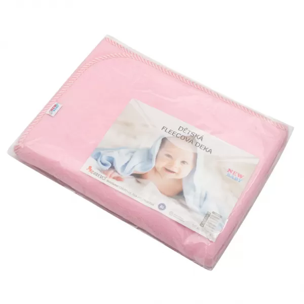 New Baby Dětská fleecová deka 100x75 růžová proužky
