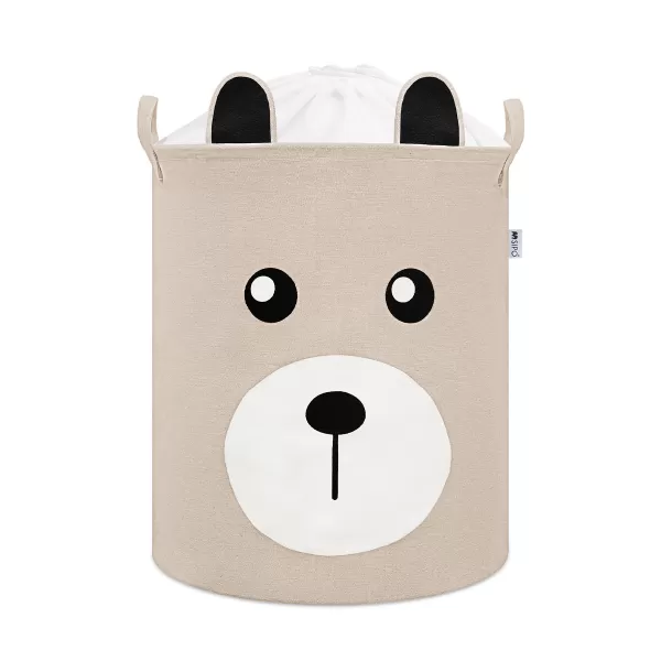 Sipo Koš na hračky se šňůrkou, skládací bavlněný / 43 l, Teddy Bear Beige