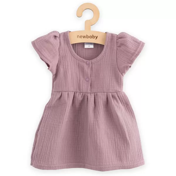 New Baby Kojenecké mušelínové šaty lavender