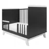 New Baby Dětská postýlka se zábranou MARCUS 120x60 cm grafit/bílá