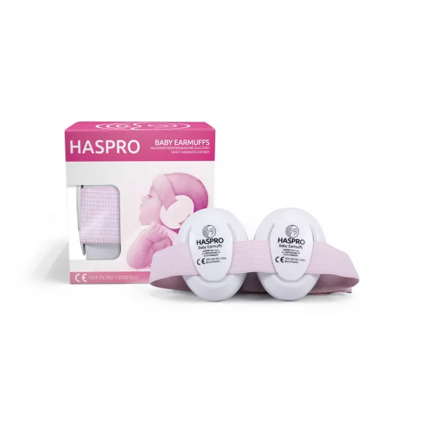 Haspro Hearing Protection BABY sluchátka na uši, 0m+, růžová