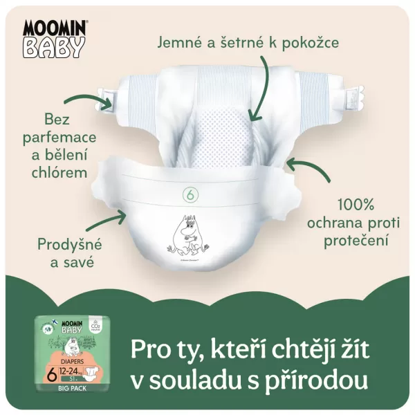 Moomin Baby 6 Junior 12–24 kg (2 ks), eko pleny