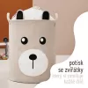 Sipo Koš na hračky se šňůrkou, skládací bavlněný / 43 l, Teddy Bear Beige