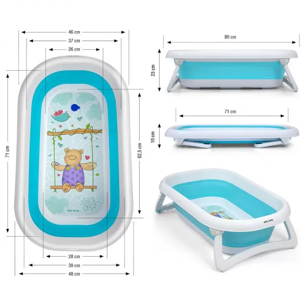 Milly Mally Dětská skládací vanička s výpustí Aqua