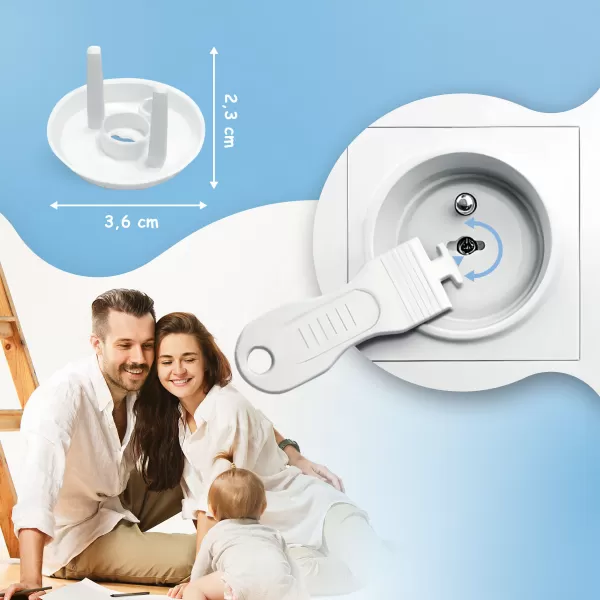 Sipo Ochranné kryty na elektrické zásuvky, set 12ks + 2x klíče, BÍLÁ