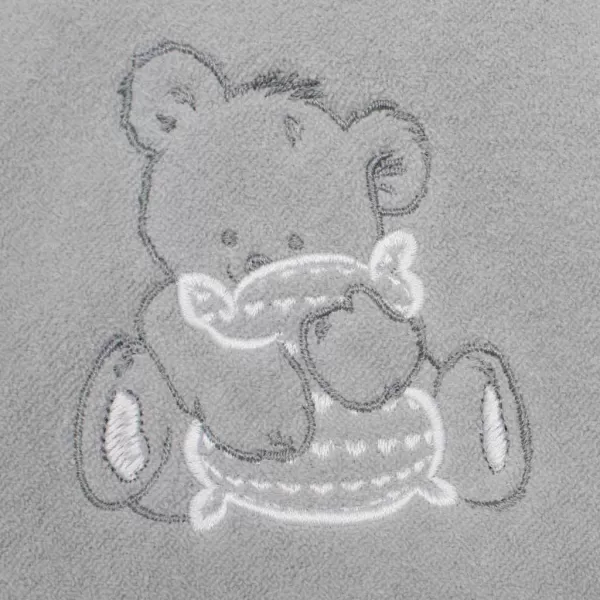 New Baby Dětská froté osuška s výšivkou a kapucí 100x100 šedá medvěd