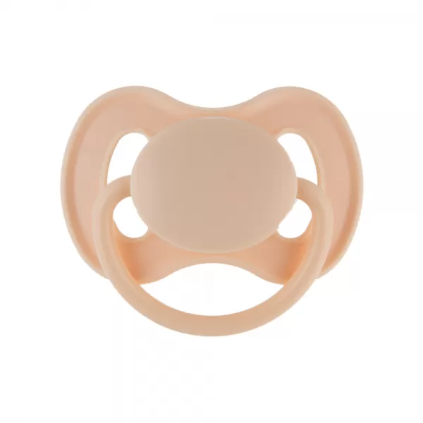 CANPOL BABIES Dudlík kaučukový s kulatou špičkou špičkou Nude 0-6m krémový