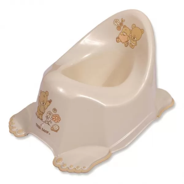 Tega Hrající dětský nočník protiskluzový béžový medvídek