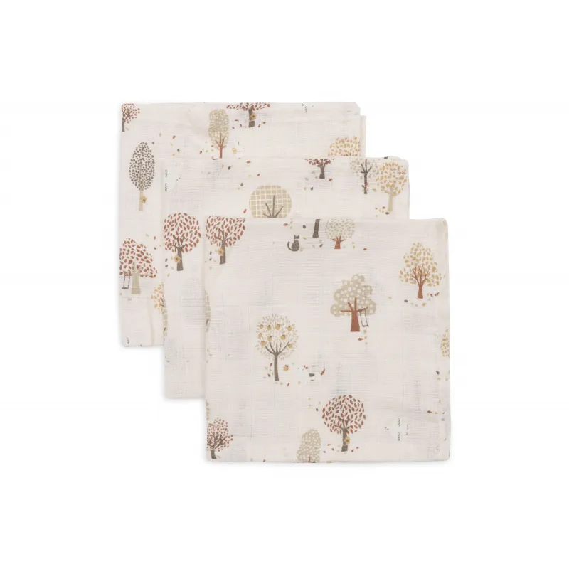 Jollein Ubrousky mušelínové 3 ks 31x31cm Tiny Park