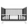 New Baby Dětská postýlka se zábranou MARCUS 120x60 cm grafit/bílá
