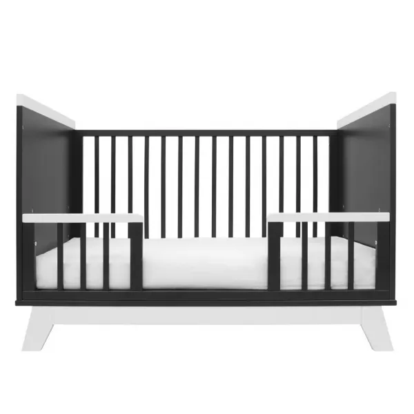 New Baby Dětská postýlka se zábranou MARCUS 120x60 cm grafit/bílá