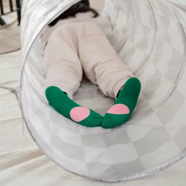 3 SPROUTS Dětský Tunel Recycled Checkerboard Beige