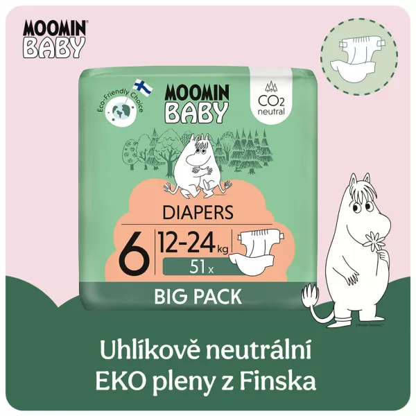 Moomin Baby 6 Junior 12–24 kg (2 ks), eko pleny
