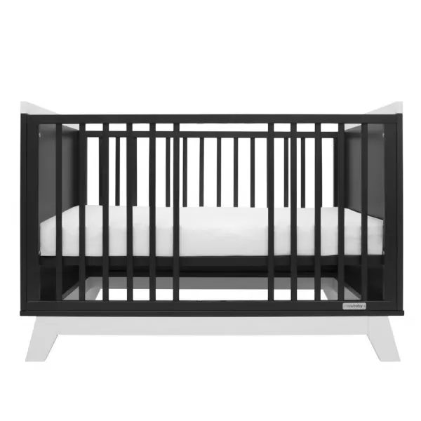 New Baby Dětská postýlka se zábranou MARCUS 120x60 cm grafit/bílá