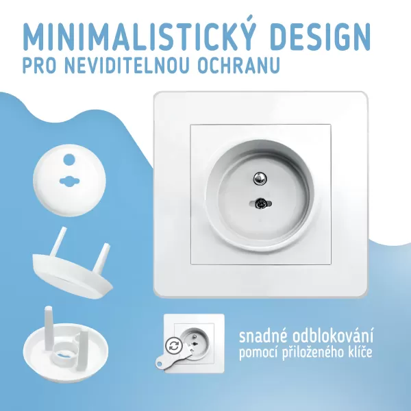 Sipo Ochranné kryty na elektrické zásuvky, set 12ks + 2x klíče, BÍLÁ
