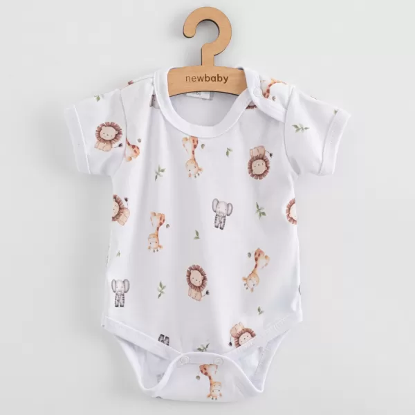 New Baby Kojenecké body s krátkým rukávem For Babies safari