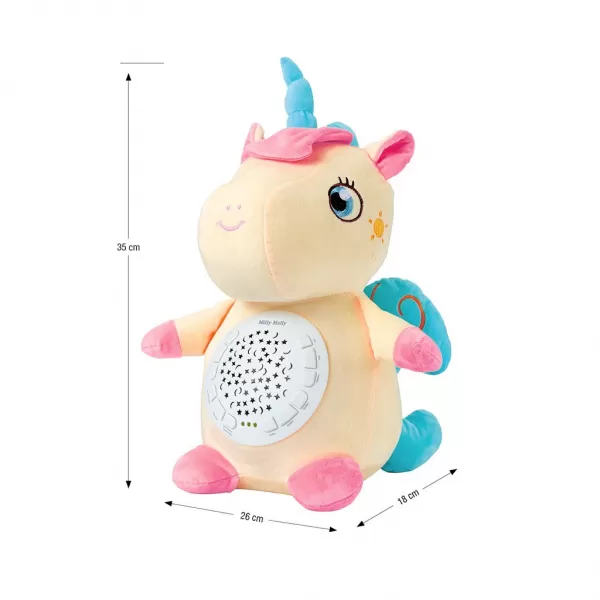 Milly Mally Plyšový usínáček jednorožec s projektorem