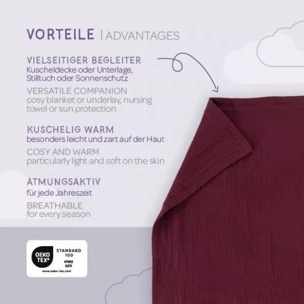 TRÄUMELAND Mušelínová deka 100 x 75 cm