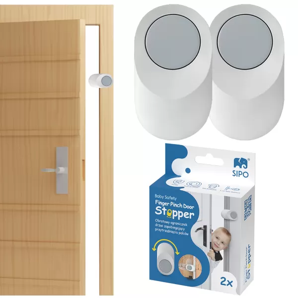Sipo Dětská otočná zarážka do dveří s nastavením polohy, 2ks