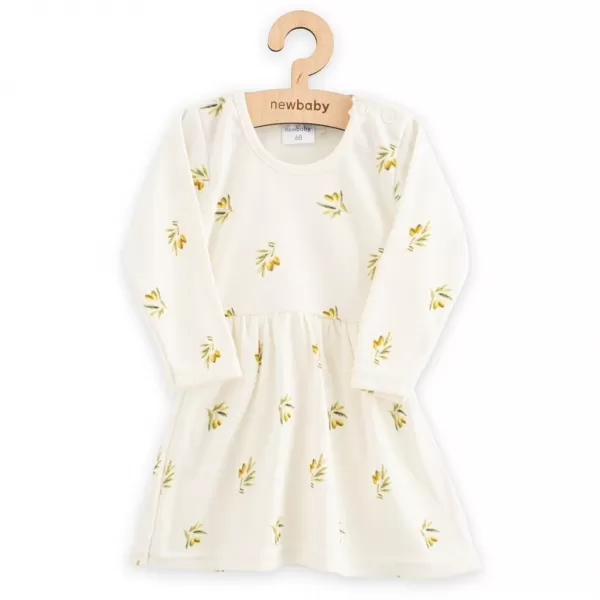 New Baby Kojenecké šaty z organické bavlny s dlouhým rukávem Olivy