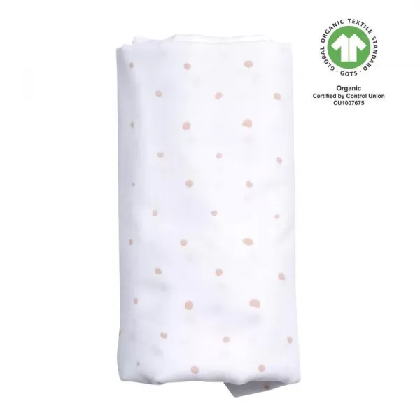 MOTHERHOOD Plena mušelínová BIO XXL Pink and Black Dots 130x130 cm