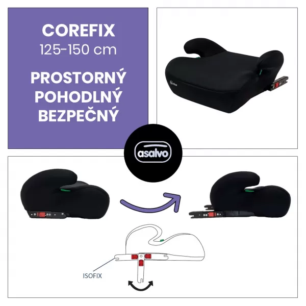 Asalvo COREFIX podsedák 125-150, black