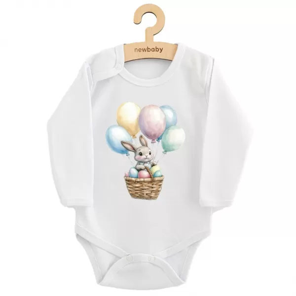 New Baby Dětské body s potiskem Králíček s balónky