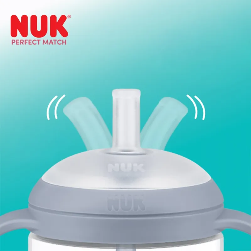 Nuk Kojenecká láhev Perfect Match na učení s brčkem BEAR 260 ml