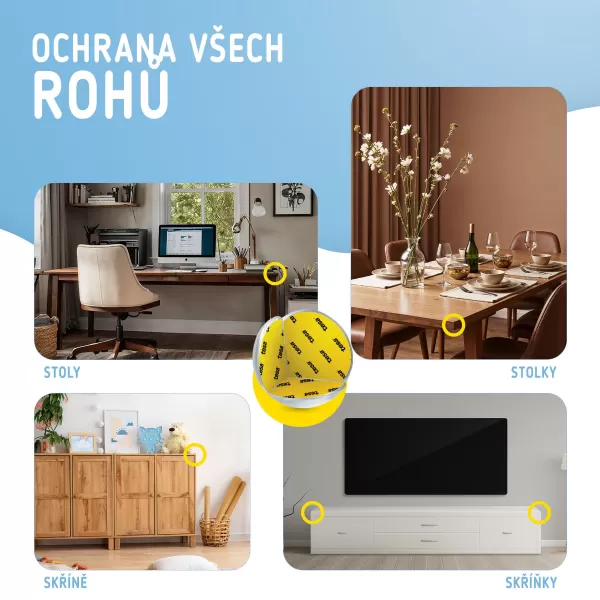 Sipo Ochrana rohů a hran, O-profil, sada 12ks, transparentní