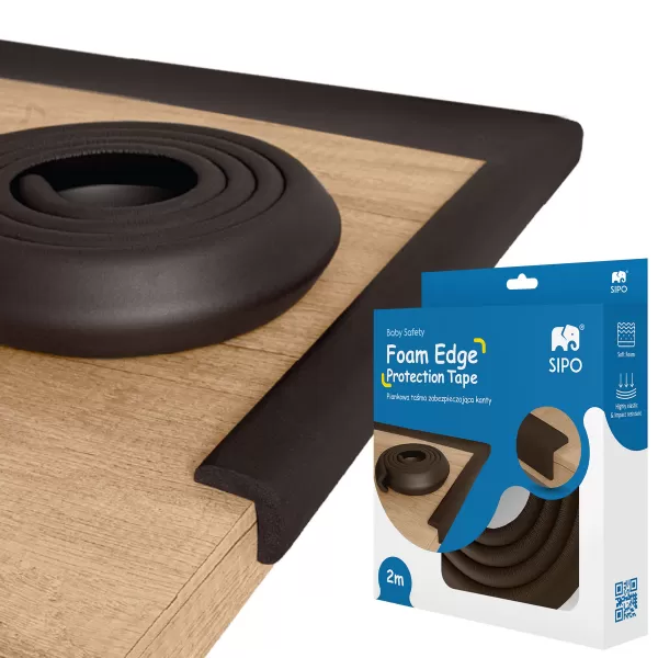 Sipo Ochranná páska pěnová pro ochranu hran a rohů nábytku, 2m, HNĚDÁ
