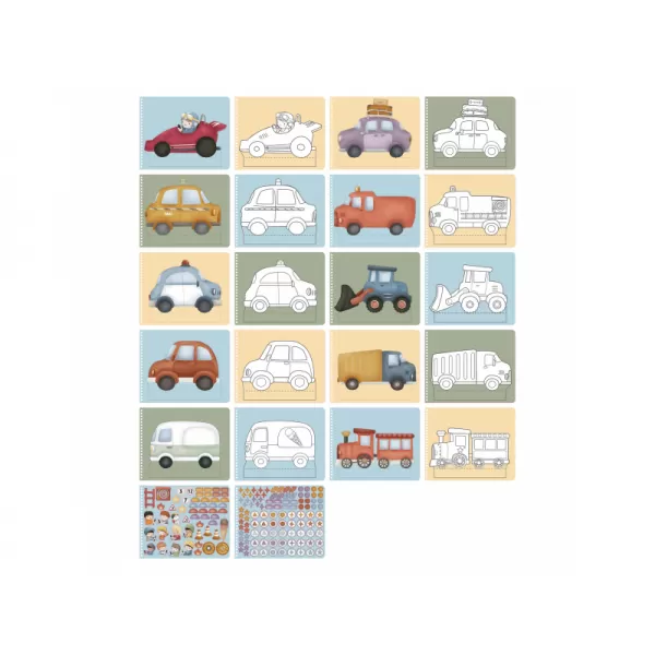 Little Dutch Kniha s vystřihovacími auty Jim