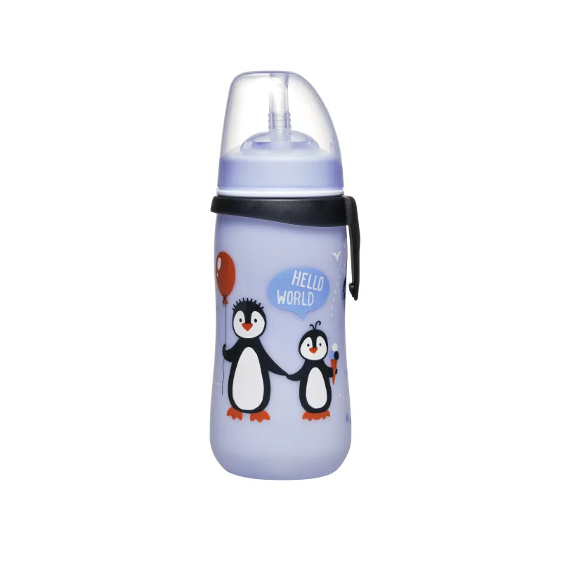 NIP Straw cup láhev s brčkem PP, 330ml, kluk