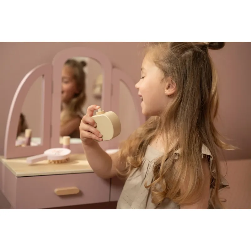 Little Dutch Toaletní stolek s židličkou dřevěný Pink