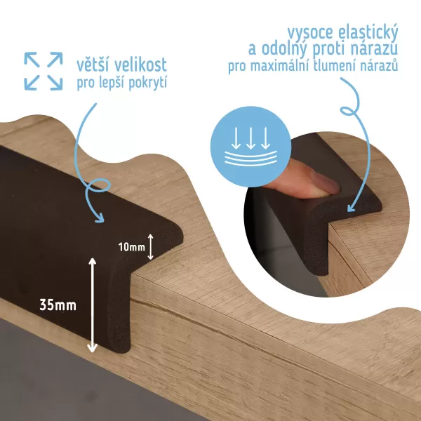 Sipo Ochranná páska pěnová pro ochranu hran a rohů nábytku, 2m, HNĚDÁ