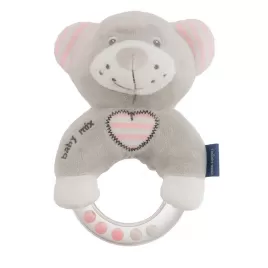 Baby Mix Dětské plyšové chrastítko medvěd růžový