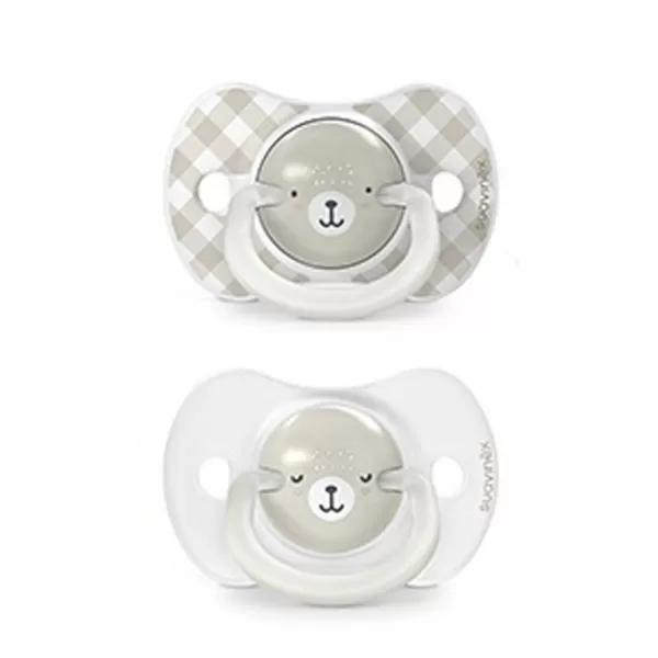 SUAVINEX Šidítko DEN&NOC fyziologické silikon WILD & FREE 6-18 m - 2 ks