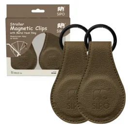 Sipo Magnetické klipy na kočárek, 2ks, hnědá