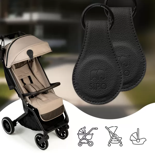 Sipo Magnetické klipy na kočárek, 2ks, černá