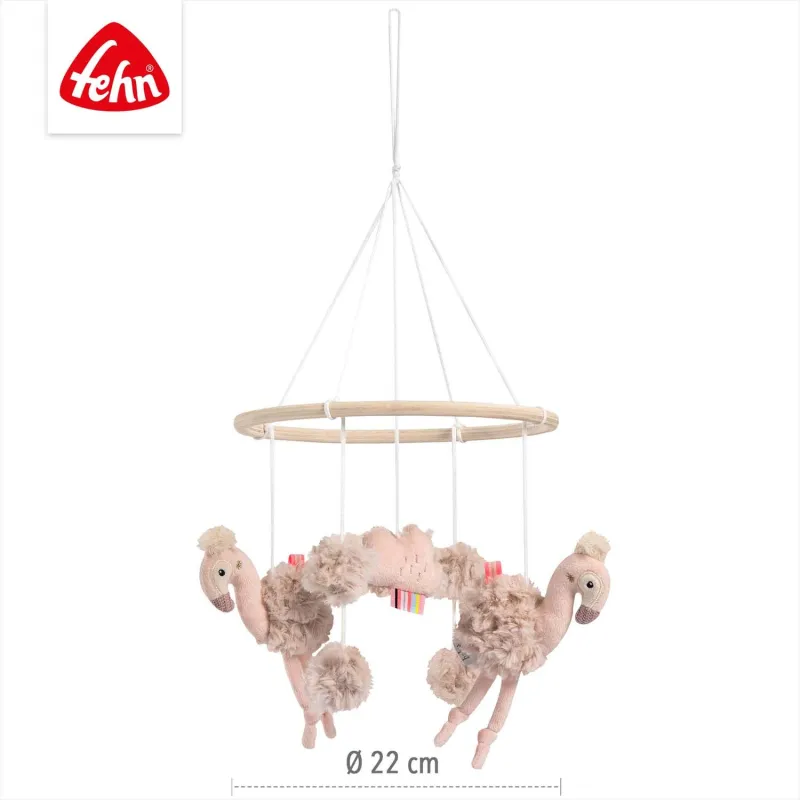 Baby Fehn Dřevěný kolotoč plameňák, Pink