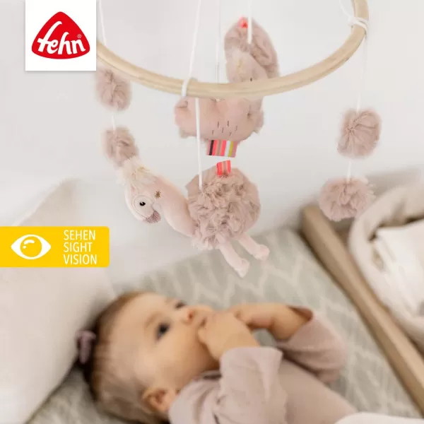 Baby Fehn Dřevěný kolotoč plameňák, Pink