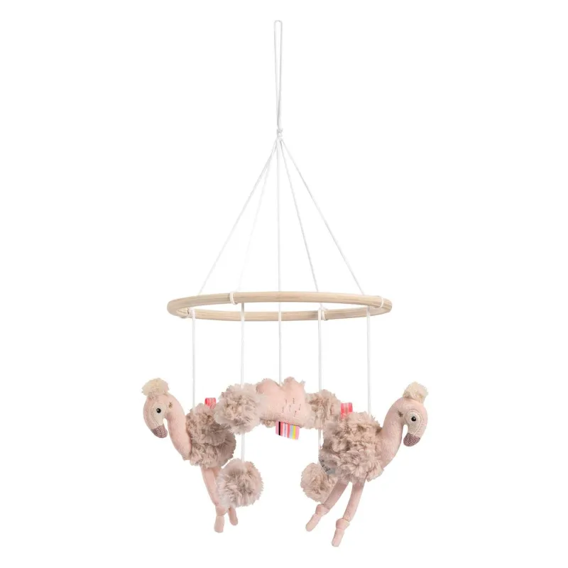 Baby Fehn Dřevěný kolotoč plameňák, Pink