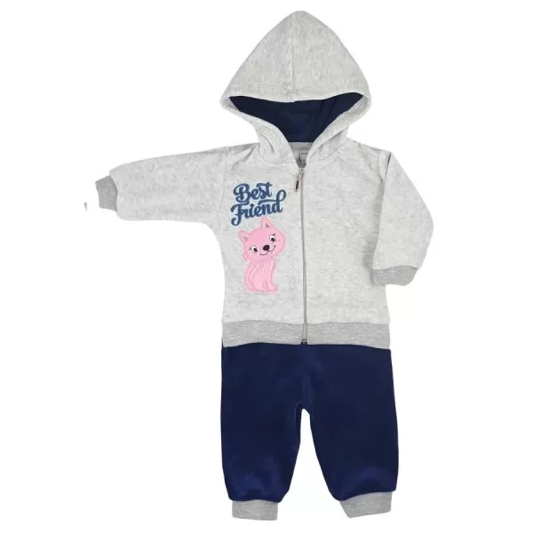 Koala 2-dílná semišková kojenecká souprava Koala Best Friend holka tmavě