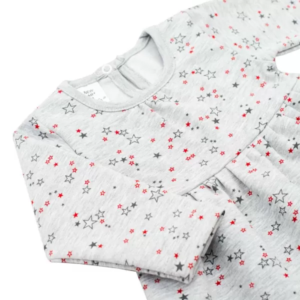 New Baby Kojenecké šatičky s dlouhým rukávem For Girls hvězdičky