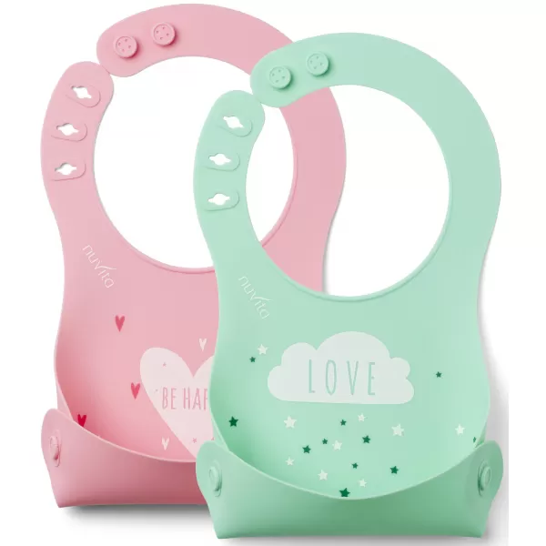 Nuvita Silikonový bryndák, Pink/Green