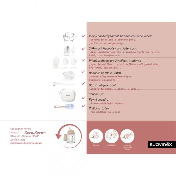 SUAVINEX ODSÁVAČKA MATEŘSKÉHO MLÉKA HANDS-FREE