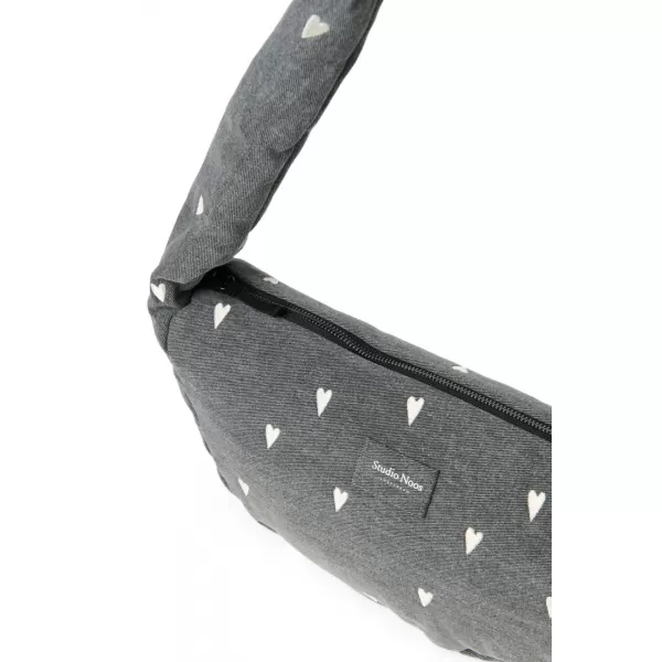STUDIO NOOS - Denim Mini Cross Body Bag | Grey Hearts