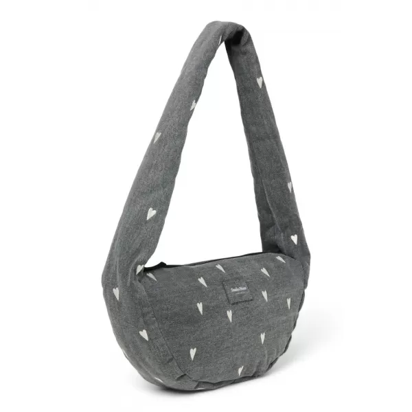 STUDIO NOOS - Denim Mini Cross Body Bag | Grey Hearts