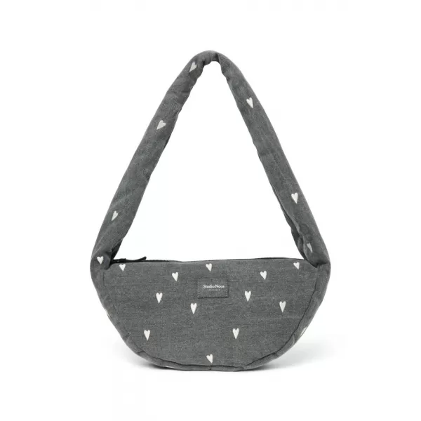 STUDIO NOOS - Denim Mini Cross Body Bag | Grey Hearts