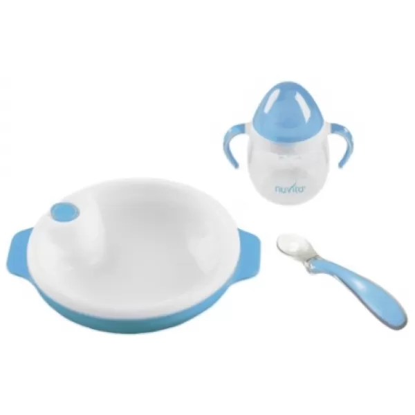 Nuvita Set termotalířku s silikonovou lžičkou a hrnečkem